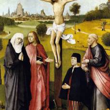Crucifixión con donante - El Bosco