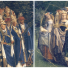 Políptico de Gante (Adoración del Cordero - Detalle de la Iglesia Católica y las Mujeres Mártires) - Jan van Eyck