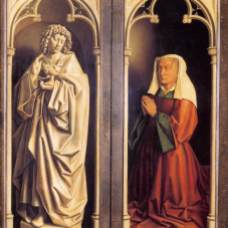 Políptico de Gante (Esposa del donante y San Juan Evangelista) - Jan van Eyck